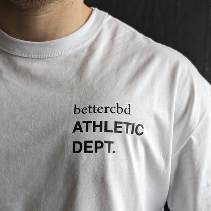 T-Shirt Uomo Oversize Bettercbd® Athletic Dept. - White