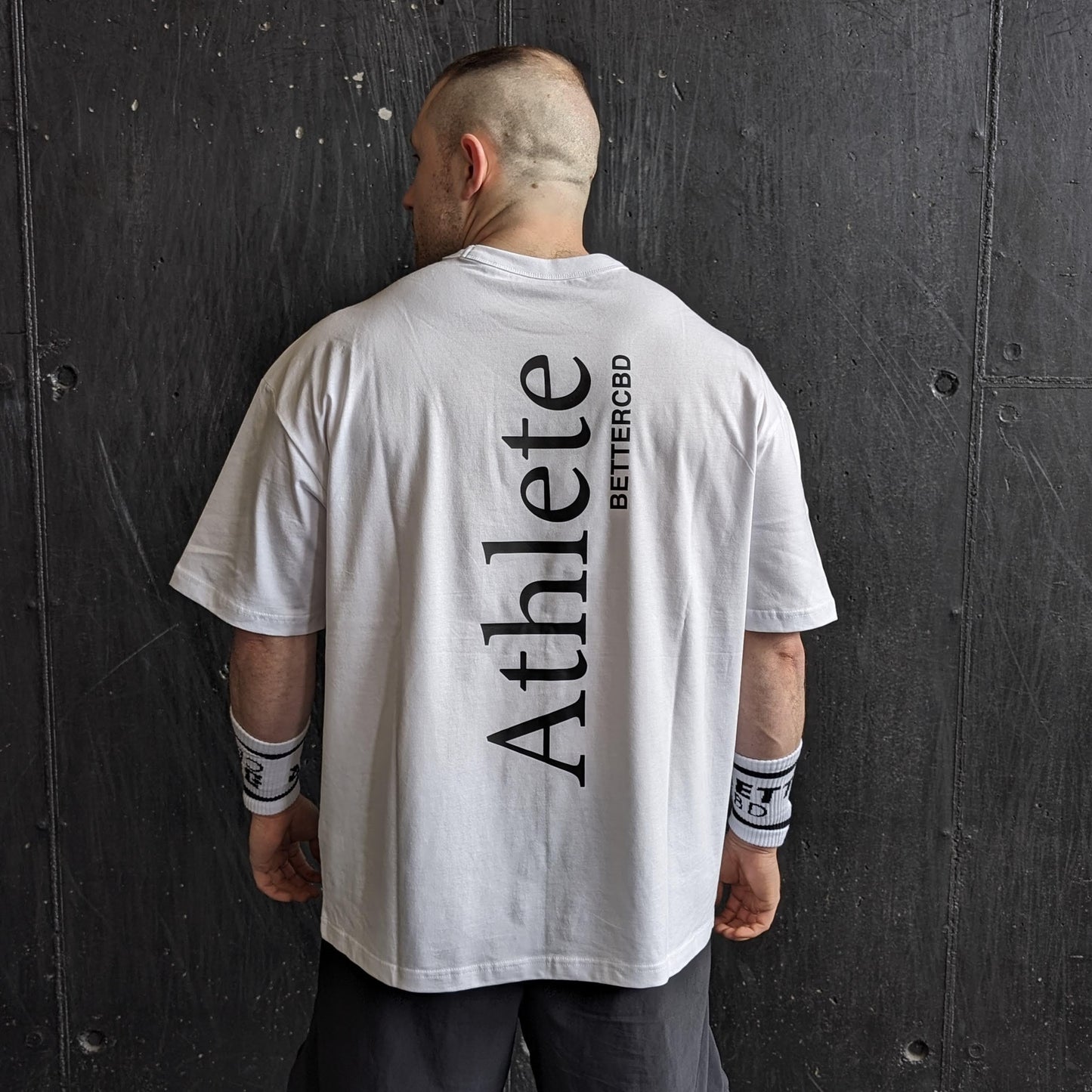 T-Shirt Uomo Oversize Bettercbd® Athletic Dept. - White